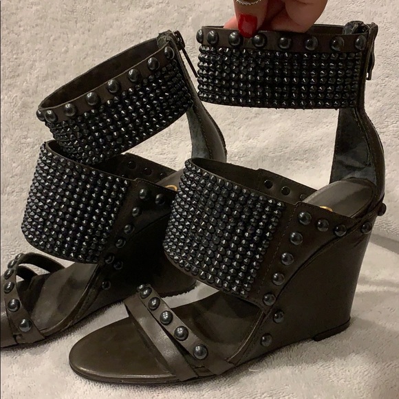 ASH Ankle strap gray wedge sandals - Picture 2 of 4